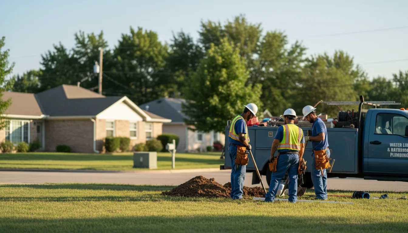 Residential water line and bathroom plumbing service in Gans, OK